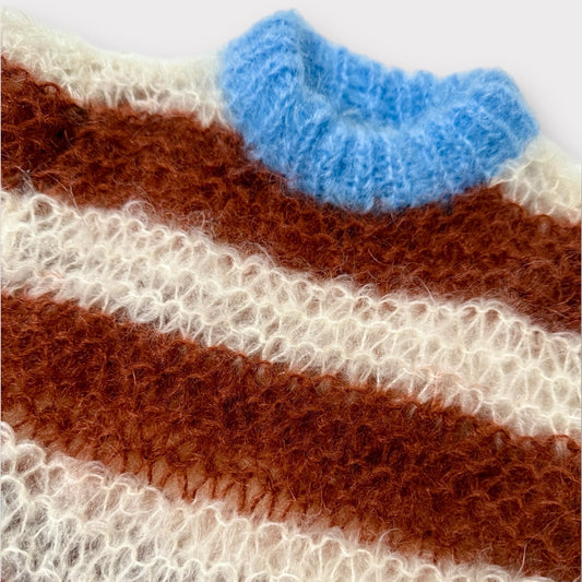 Peggy Jumper- Off White/Brown/Blue