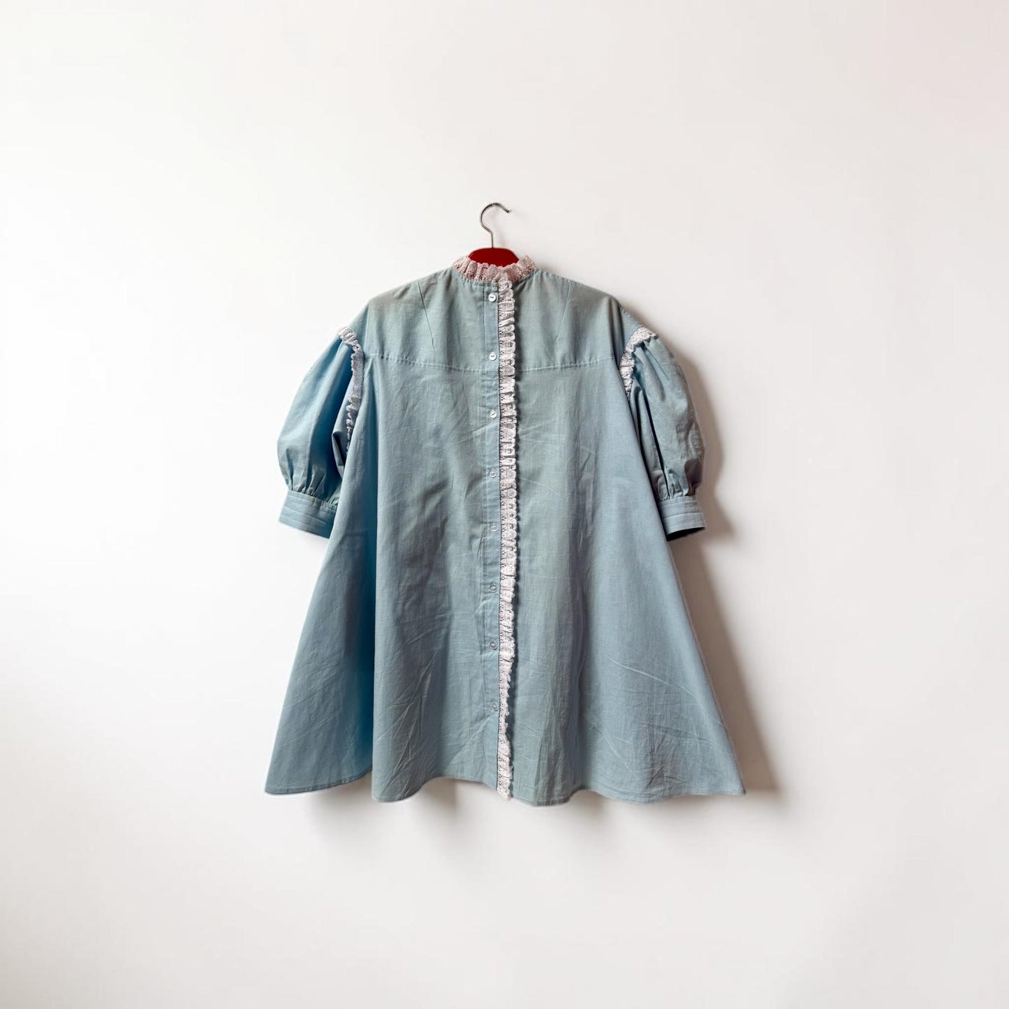 Babs Cotton/Linen Dress - Baby Blue