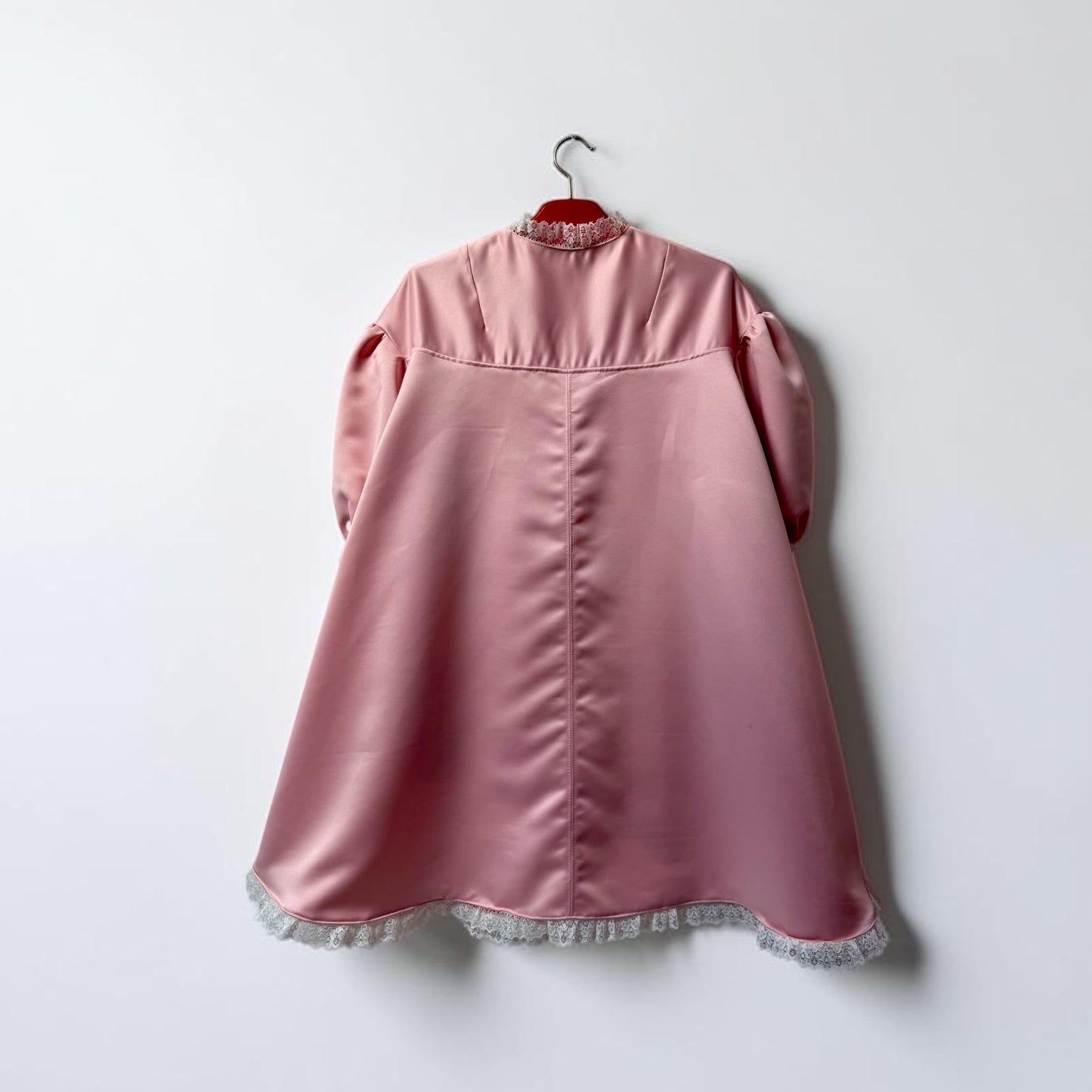 Agatha Duchess Satin Dress - Peach/Pink