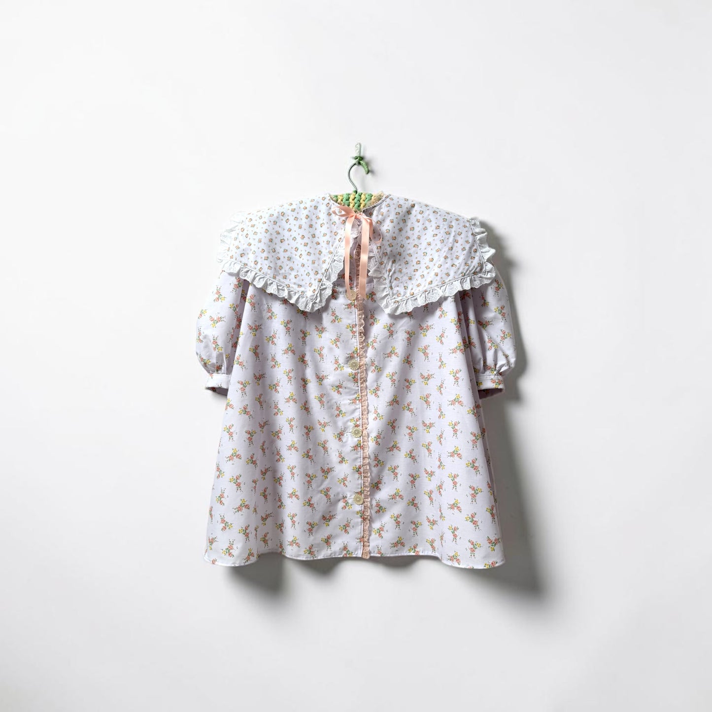 Flora Cotton Dress - white peach