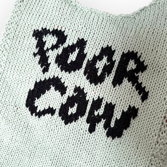 Poor Cow Knitted Tote - Mint