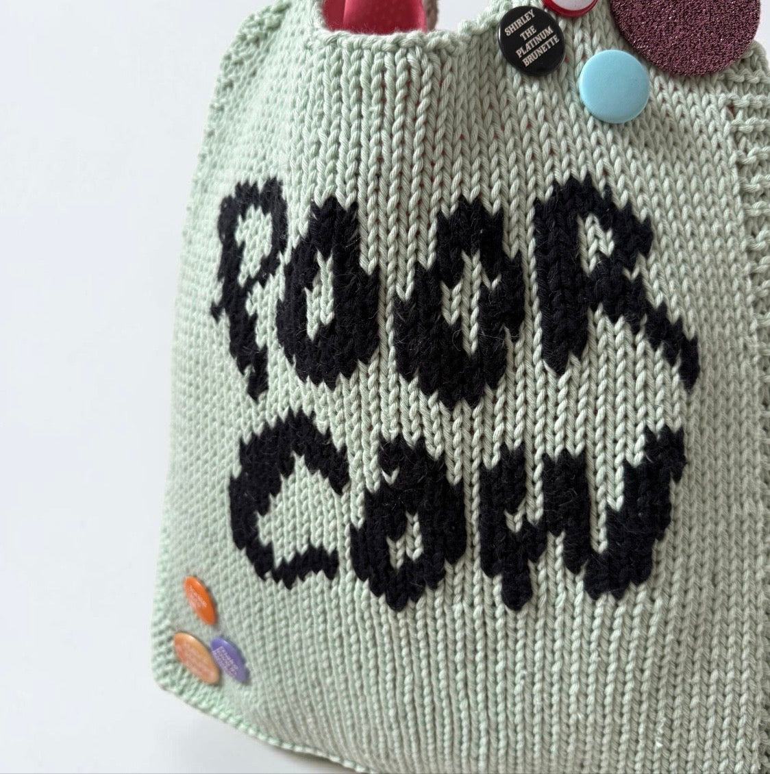 Poor Cow Knitted Tote - Mint