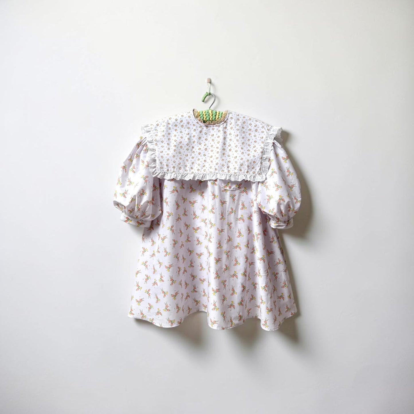 Flora Cotton Dress - white peach