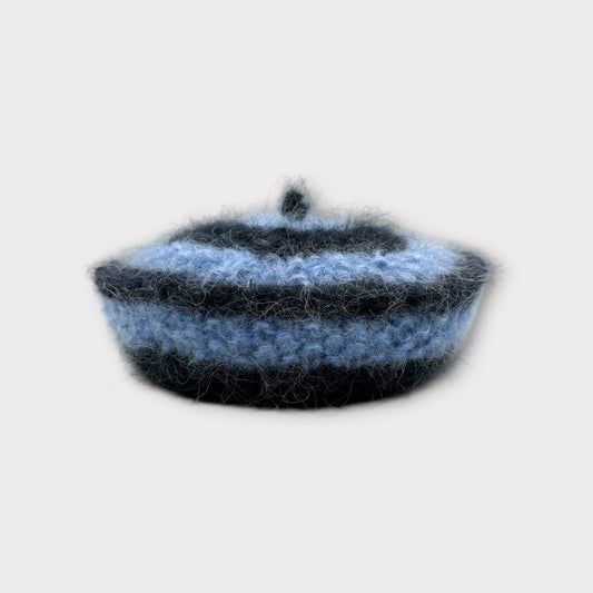 Polly Structured Beret - Navy/Sky