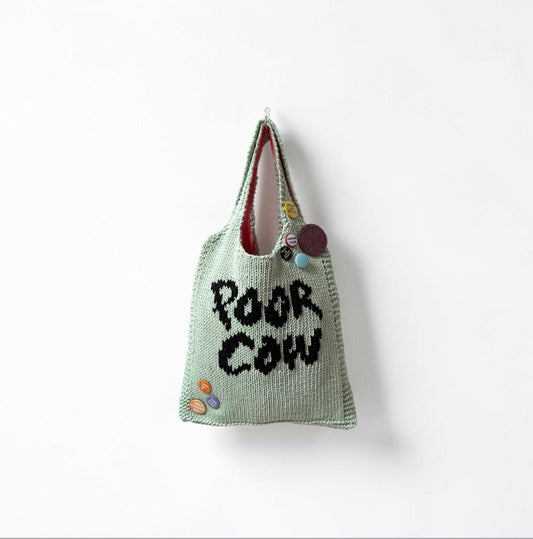 Poor Cow Knitted Tote - Mint