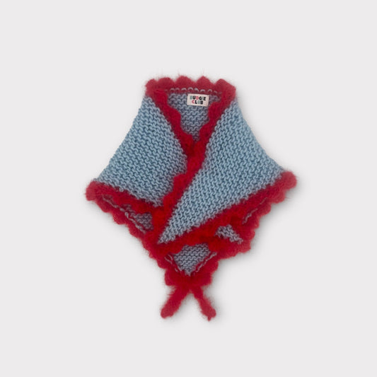 Loulou Scarf - Cornflower/Red