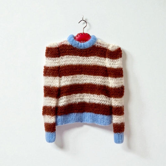 Peggy Jumper- Off White/Brown/Blue