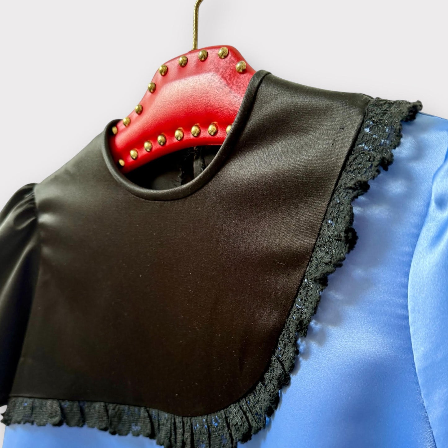 Jerry Duchess Datin Dress - Cornflower/Black