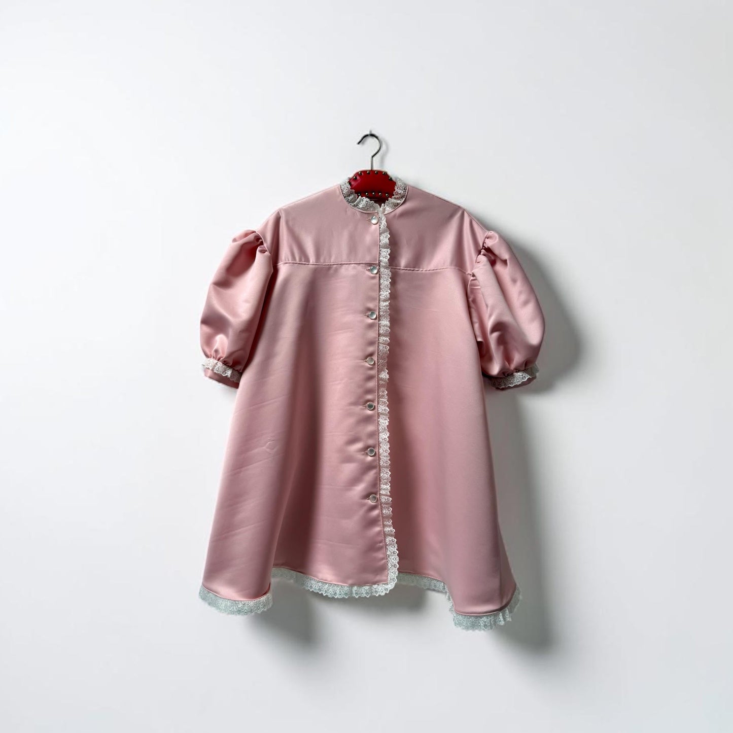 Agatha Duchess Satin Dress - Peach/Pink