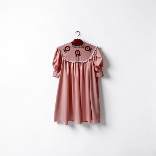 Marianne Satin Crepe Dress - Peach/Pink